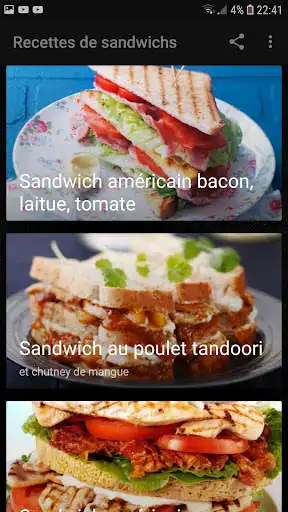 Play Recettes De Sandwichs (offline)  and enjoy Recettes De Sandwichs (offline) with UptoPlay