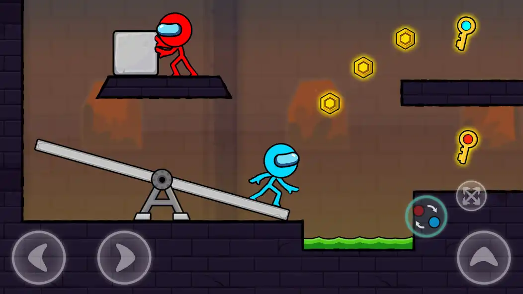 Play Red and Blue Stickman 2 as an online game Red and Blue Stickman 2 with UptoPlay