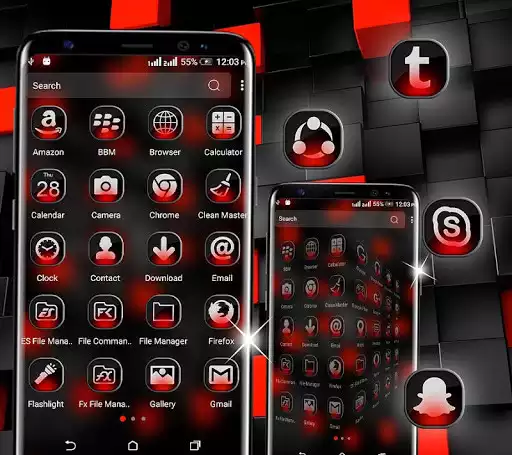 Play Red Black Launcher Theme as an online game Red Black Launcher Theme with UptoPlay