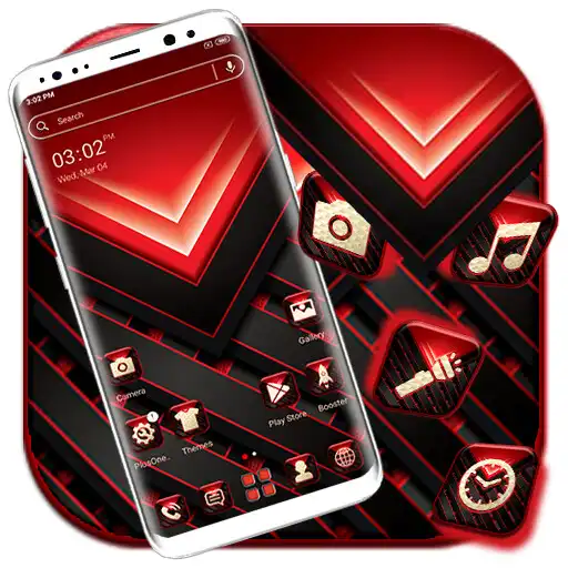 Play Red Black Tech Launcher Theme APK