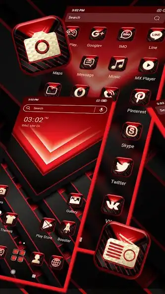 Play Red Black Tech Launcher Theme  and enjoy Red Black Tech Launcher Theme with UptoPlay