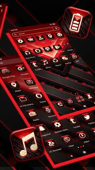 Play Red Black Tech Launcher Theme as an online game Red Black Tech Launcher Theme with UptoPlay