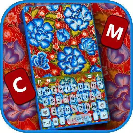 Play Red Blue Flowers Keyboard Background APK Play Red Blue Flowers Keyboard Background APK