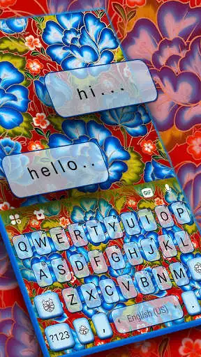 Play Red Blue Flowers Keyboard Background  and enjoy Red Blue Flowers Keyboard Background with UptoPlay