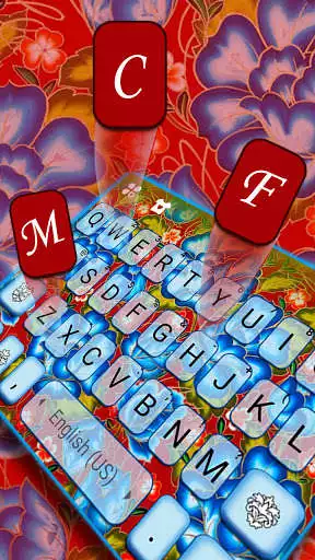 Play Red Blue Flowers Keyboard Background as an online game Red Blue Flowers Keyboard Background with UptoPlay