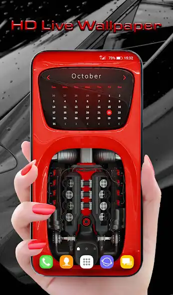 Play Red Car 3D Wallpaper V8 Theme  and enjoy Red Car 3D Wallpaper V8 Theme with UptoPlay