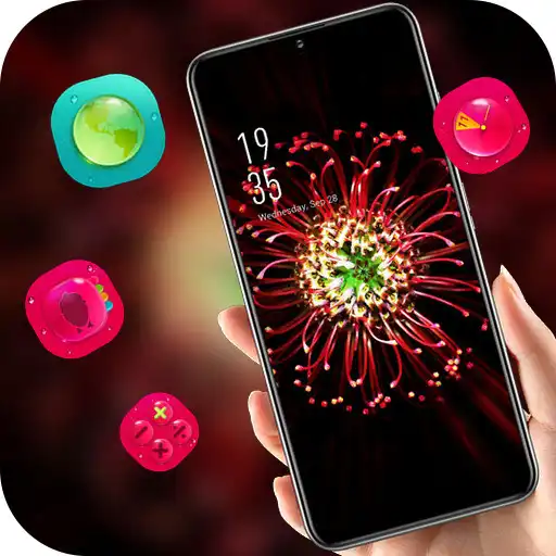 Play Red glowing full bloom flower theme APK Play Red glowing full bloom flower theme APK