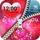 Free play online Red Heart zipper lock screen APK