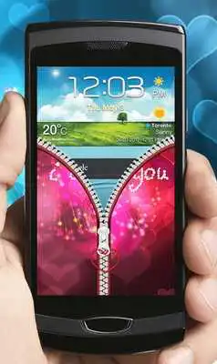 Play Red Heart zipper lock screen