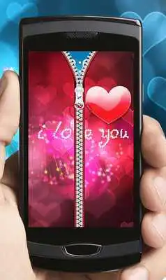 Play Red Heart zipper lock screen