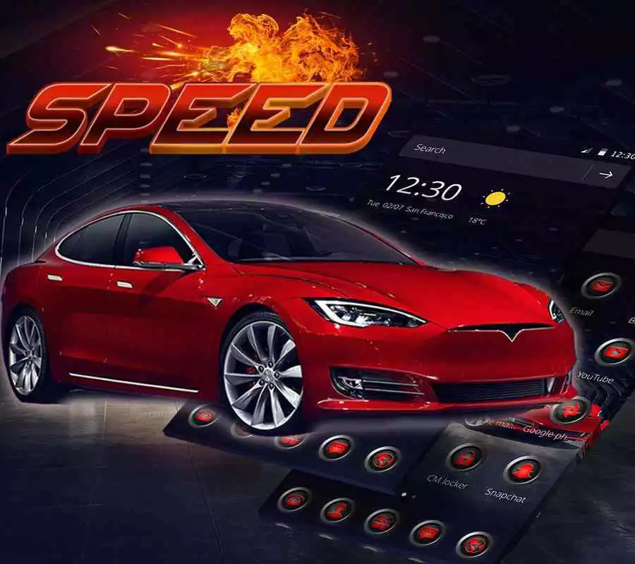 Play Red Luxury Electric Car Theme