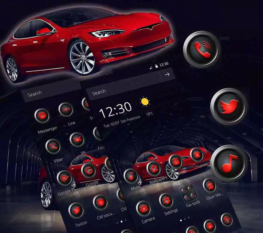 Play Red Luxury Electric Car Theme