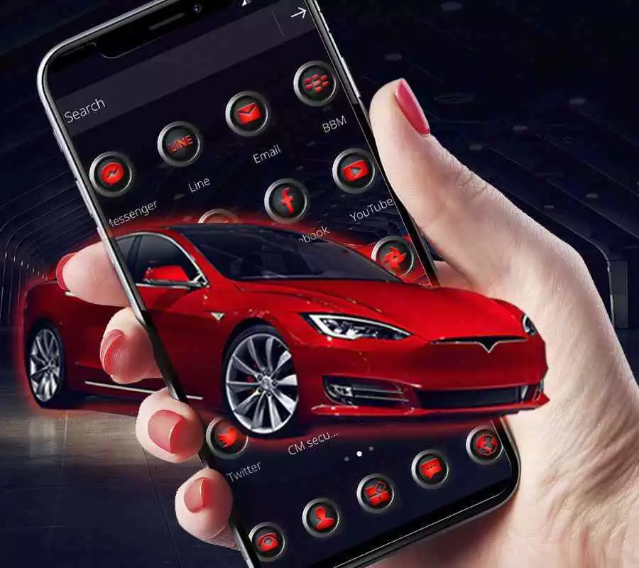 Play Red Luxury Electric Car Theme