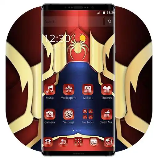 Run free android online Red Metallic Spider Theme APK