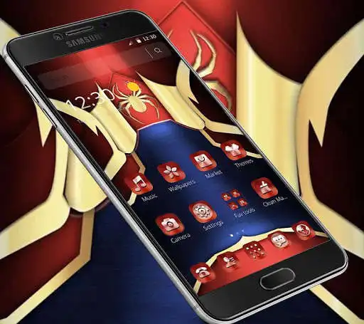 Play APK Red Metallic Spider Theme  and enjoy Red Metallic Spider Theme with UptoPlay com.launcher.theme.t211810403