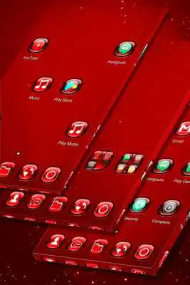 Play Red Neon Launcher Theme