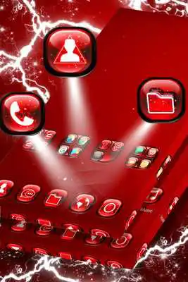 Play Red Neon Launcher Theme