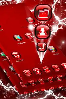 Play Red Neon Launcher Theme