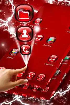 Play Red Neon Launcher Theme