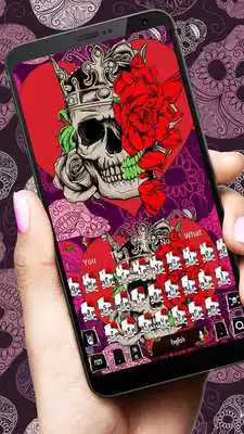 Play Red rose skull Keyboard theme