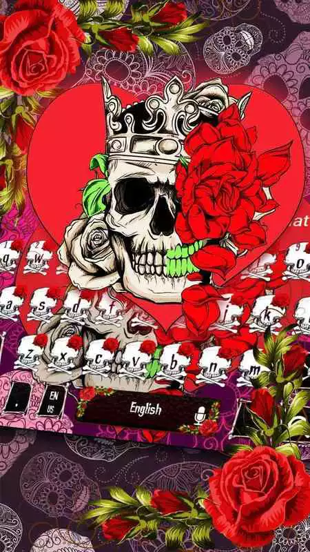 Play Red rose skull Keyboard theme