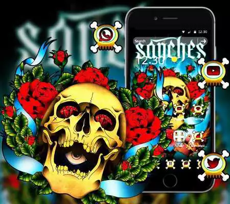Play Red Rose Vintage Gothic Skull Theme