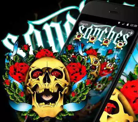 Play Red Rose Vintage Gothic Skull Theme