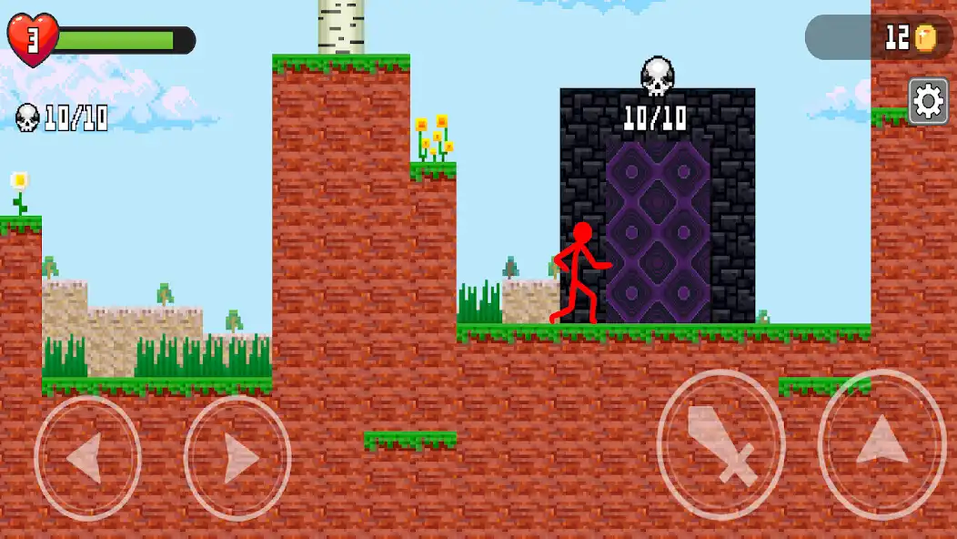 Play Red Stickman vs Monster School as an online game Red Stickman vs Monster School with UptoPlay