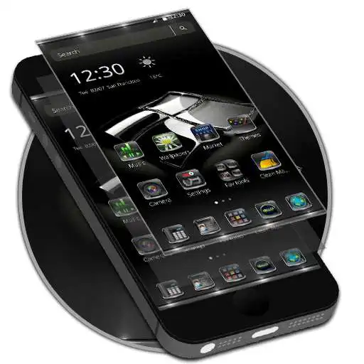 Free play online Reflector Black glass Theme  APK