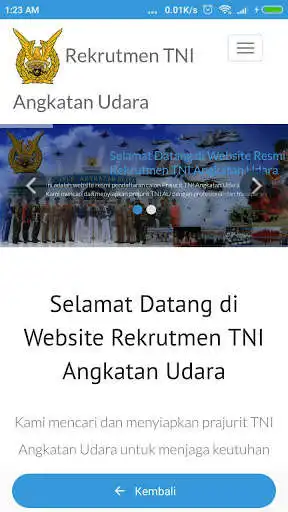 Play APK Rekrutmen TNI AU  and enjoy Rekrutmen TNI AU with UptoPlay com.tniaumobileweb