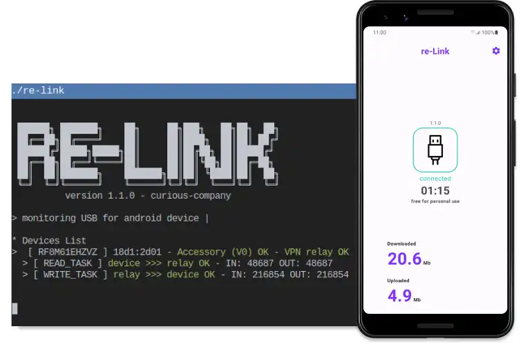 Play re-Link - Reverse Tethering  and enjoy re-Link - Reverse Tethering with UptoPlay