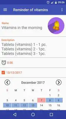 Play Reminder of vitamins