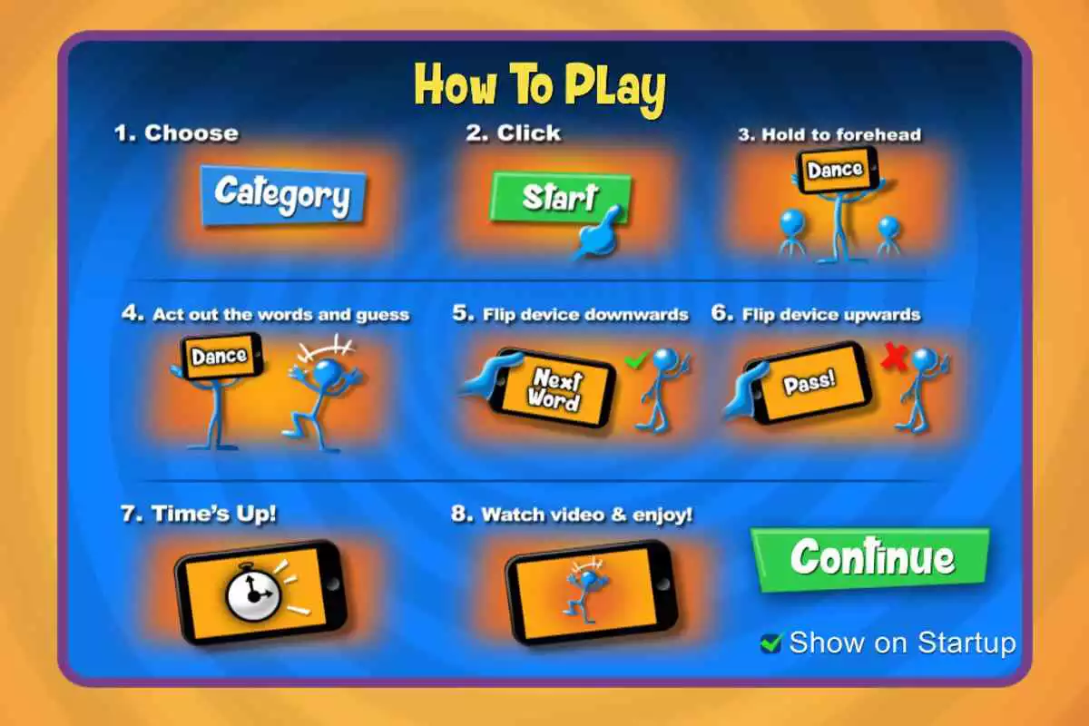 Play RePlay Charades(like Heads Up)