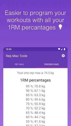 Play Rep Max Tools - 1RM Calculator as an online game Rep Max Tools - 1RM Calculator with UptoPlay