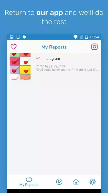 Play Repost and Save for Instagram