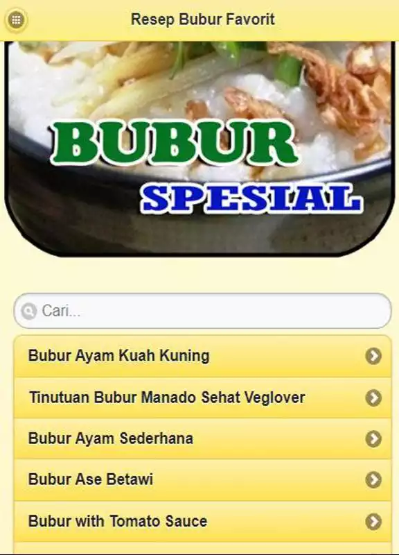 Play Resep Aneka Bubur Spesial