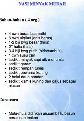 Play RESEPI NASI MINYAK BEST 2019