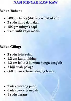 Play RESEPI NASI MINYAK BEST 2019