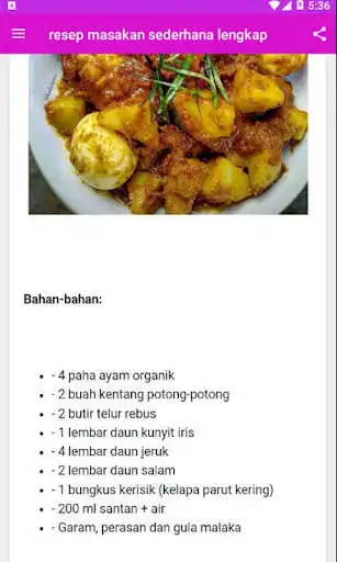 Play Resep Masakan Sederhana Lengkap as an online game Resep Masakan Sederhana Lengkap with UptoPlay