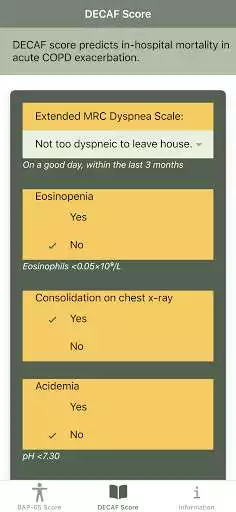 Play Respiratory COPD Exacerbation: BAP65 & DECAF Score as an online game Respiratory COPD Exacerbation: BAP65 & DECAF Score with UptoPlay