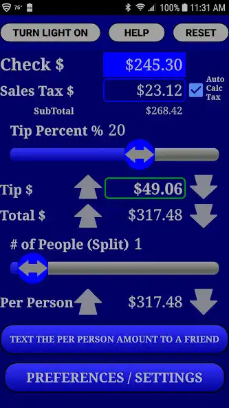 Play Restaurant Tip Split Calc Pro as an online game Restaurant Tip Split Calc Pro with UptoPlay