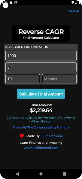 Play Reverse CAGR Calculator as an online game Reverse CAGR Calculator with UptoPlay