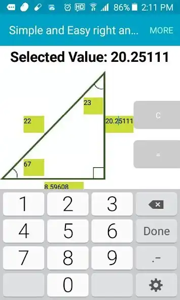 Play Right Angled Tri calculator  and enjoy Right Angled Tri calculator with UptoPlay