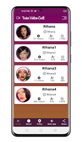 Play Rihana video call prank  and enjoy Rihana video call prank with UptoPlay