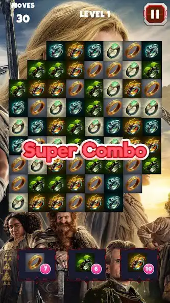 Play Rings of Power: Match 3 Game as an online game Rings of Power: Match 3 Game with UptoPlay