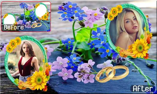 Play Ring Wedding Dual Photo Frames