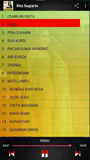 Play Rita Sugiarto Dangdut Lawas as an online game online Rita Sugiarto Dangdut Lawas with UptoPlay com.w2k_lagu.player5 Play Rita Sugiarto Dangdut Lawas as an online game Rita Sugiarto Dangdut Lawas with UptoPlay