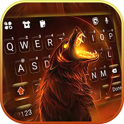 Play Roaring Fire Wolf Keyboard Background APK