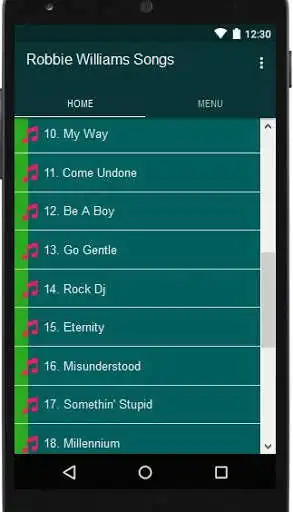 Play APK Robbie Williams Songs  and enjoy Robbie Williams Songs with UptoPlay com.songs.robbiewilliamslyrics