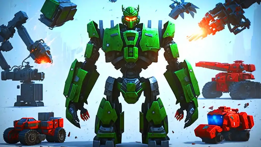 Play Robot Bus Army Car Game 3d as an online game Robot Bus Army Car Game 3d with UptoPlay